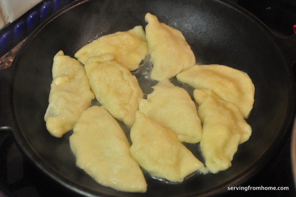frying potato perogies